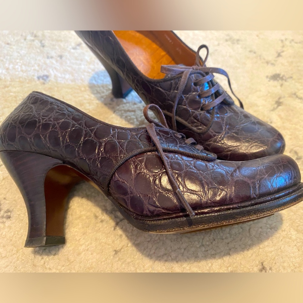 Chie Mihara Shoes, Lace up, Brown Leather, EU Size 37.5, US Size 7